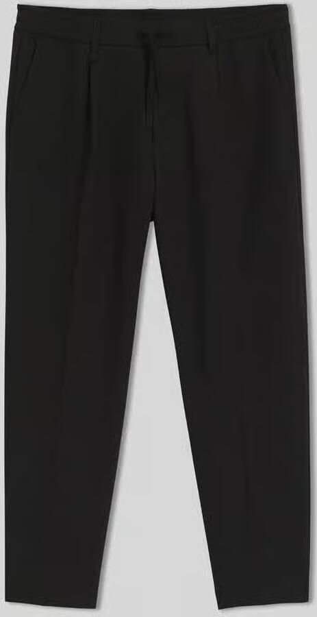 BOSS Green Tapered bandplooibroek met half-elastische band model 'CONVERT-PLEAT'