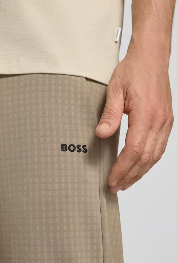 BOSS Green tapered fit broek met wafelstructuurpatroon model 'TERRACE'