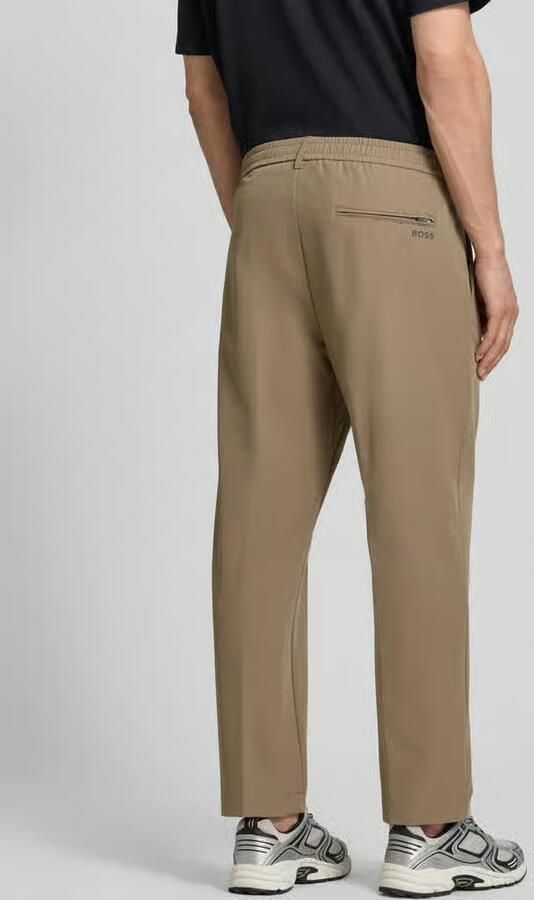 BOSS Green Tapered fit pantalon van strijkvriendelijk materiaal model 'T_CONVERT' - Foto 3