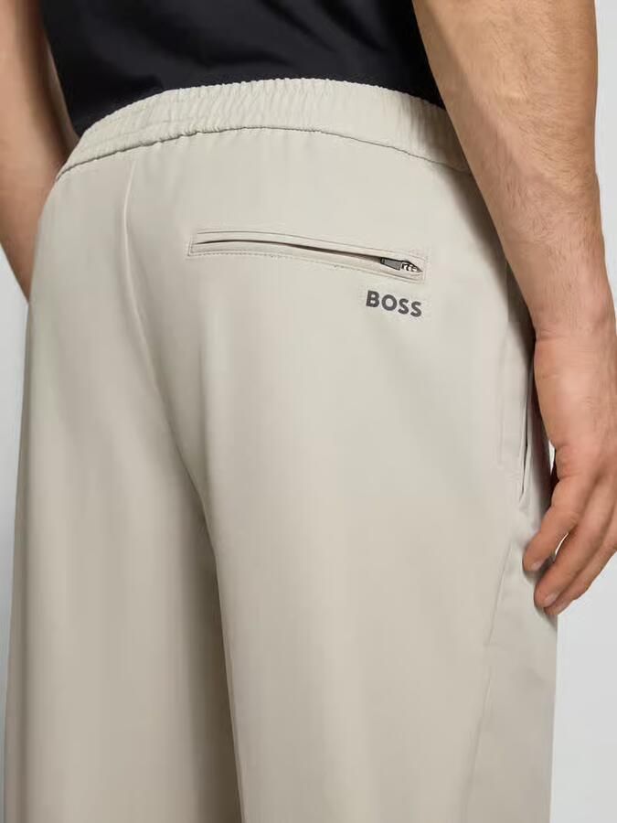 BOSS Green tapered fit stoffen broek met tunnelkoord model 'T_FLEX'