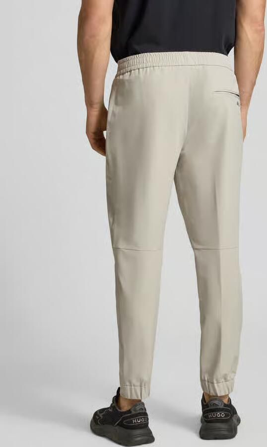 BOSS Green tapered fit stoffen broek met tunnelkoord model 'T_FLEX' - Foto 3
