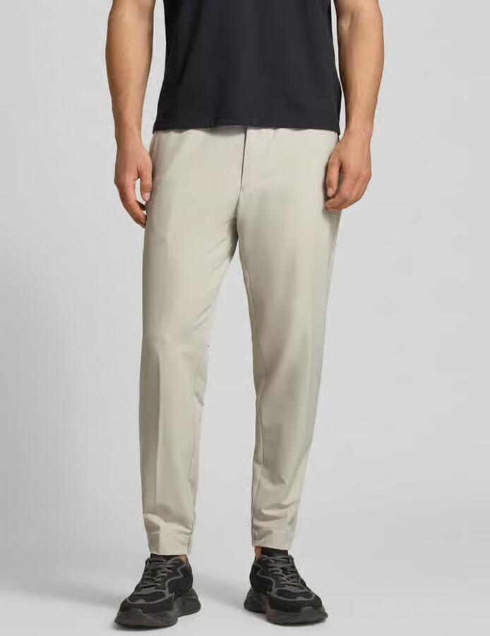 BOSS Green tapered fit stoffen broek met tunnelkoord model 'T_FLEX' - Foto 2