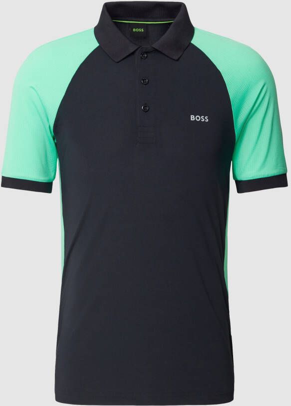 BOSS Green Poloshirt met labeldetail model 'Pauletech'
