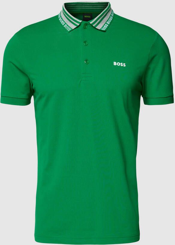 BOSS Green Poloshirt met labeldetails model 'Paule'