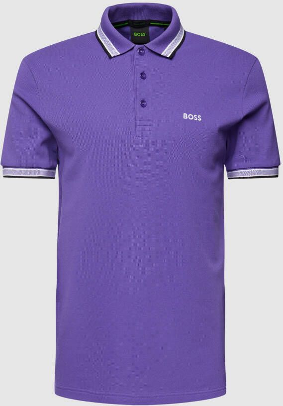 BOSS Athleisurewear Poloshirt met labelstitching model 'PADDY'