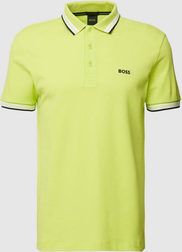 BOSS Green Poloshirt met labelstitching model 'PADDY'