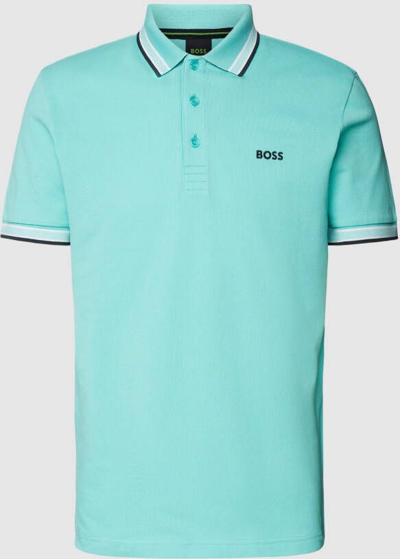 BOSS Green Poloshirt met labelstitching model 'PADDY'