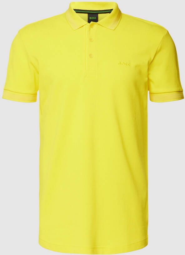 BOSS Green Poloshirt met labelstitching model 'PADDY'