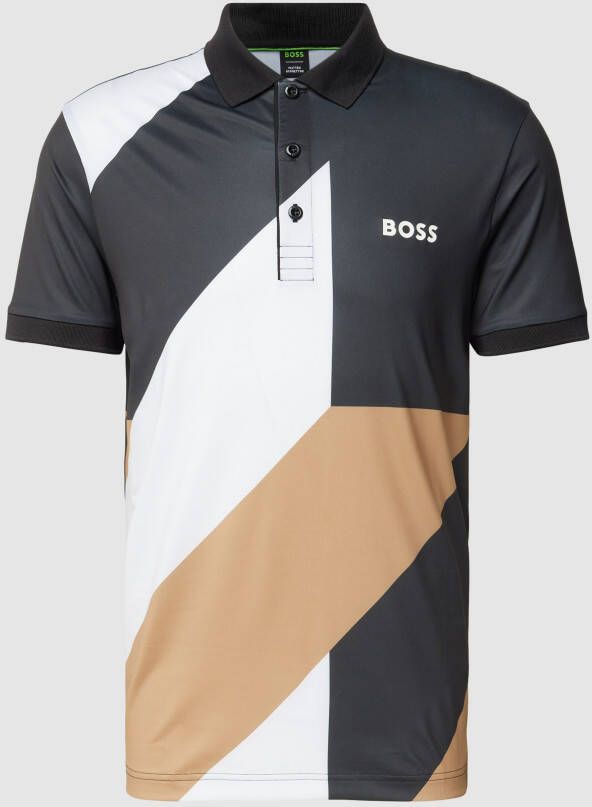 BOSS Green Slim fit poloshirt met colour-blocking-design model 'Patteo'