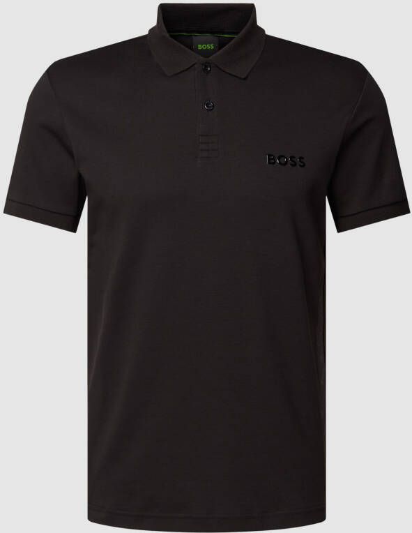 BOSS Green Slim fit poloshirt met labeldetail model 'Paule'
