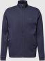 Hugo Boss vest Skaz opstaande kraag donkerblauw rits met logo effen katoen - Thumbnail 2