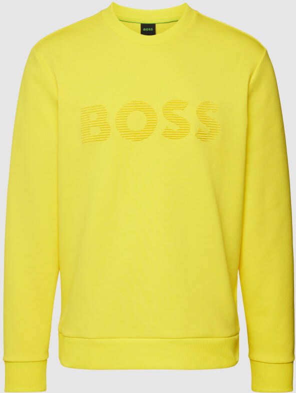 BOSS Green Sweatshirt met labelprint model 'Salbo'