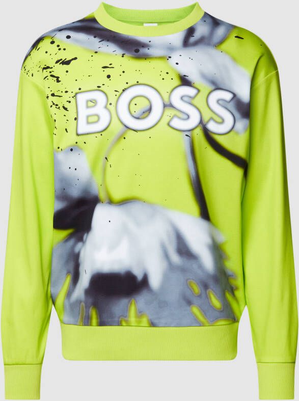 BOSS Green Sweatshirt met ronde hals model 'Salbo Lotus'