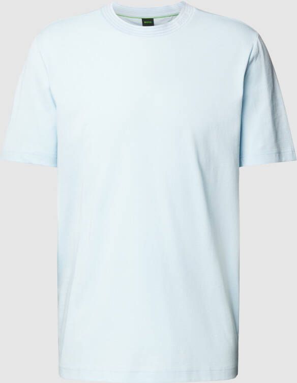 BOSS Green T-shirt met geribde ronde hals