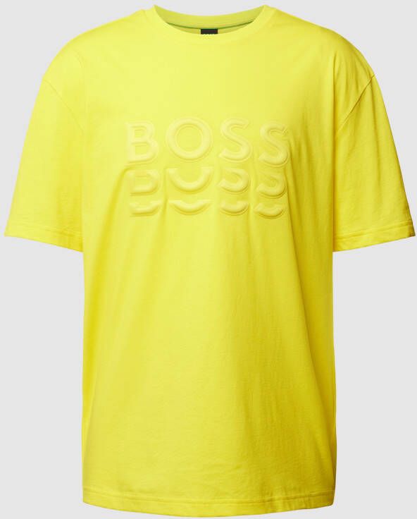 BOSS Green T-shirt met labeldetails