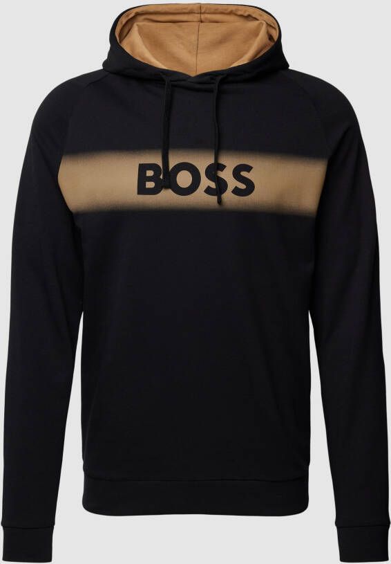 Hugo Boss Lichtgewicht katoenen hoodie met logo Black Heren