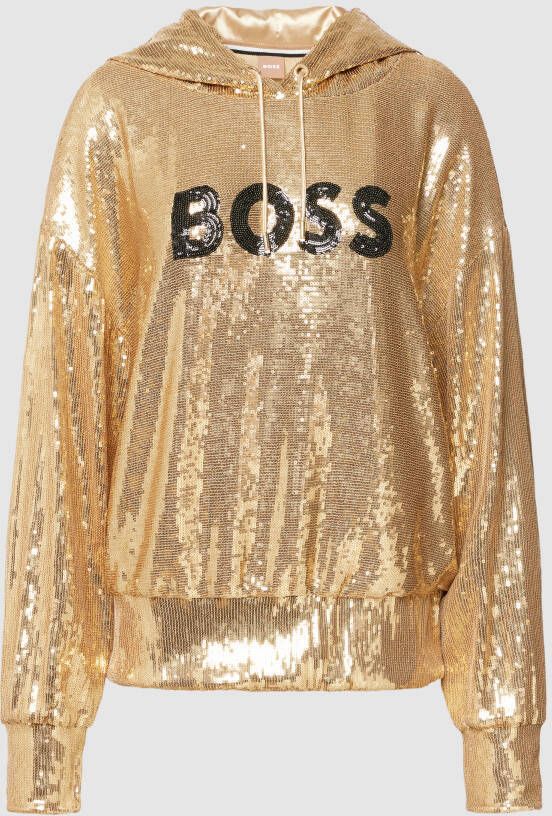 Boss Hoodie met pailletten model 'Esoca'
