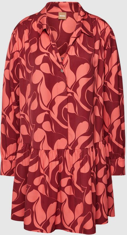 Boss Knielange jurk met all-over motief model 'Diveno'