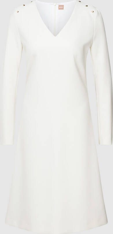 Boss Knielange jurk met labeldetails model 'Dariva'