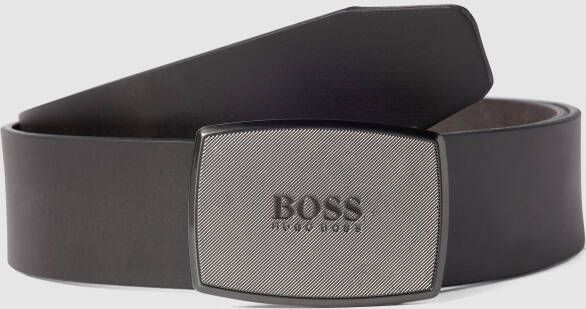 Boss Leren riem met pinsluiting in metallic model 'Jensy'