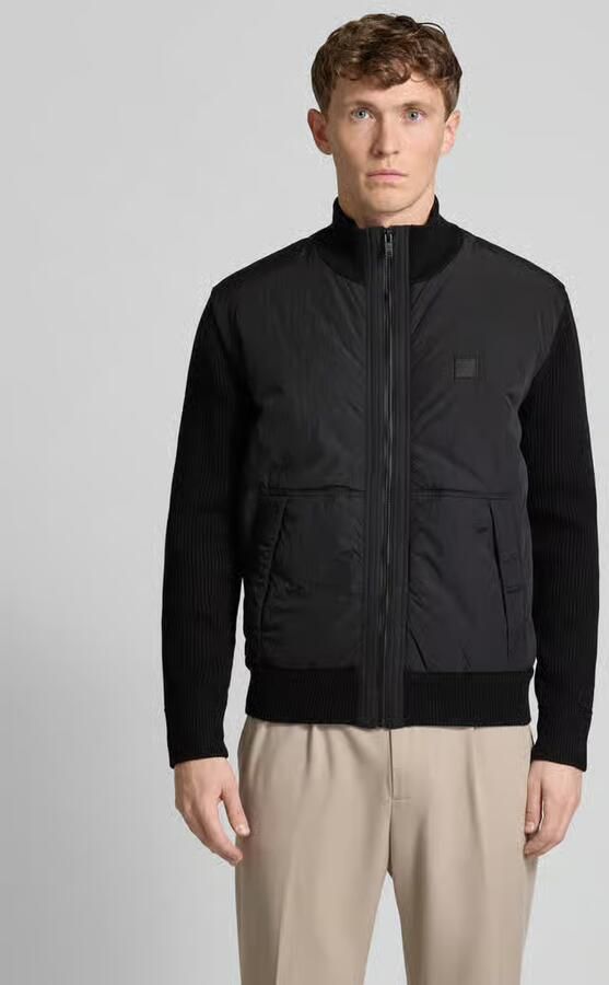 Boss Orange Gebreid jack met labelpatch model 'Kydalbrio' - Foto 2