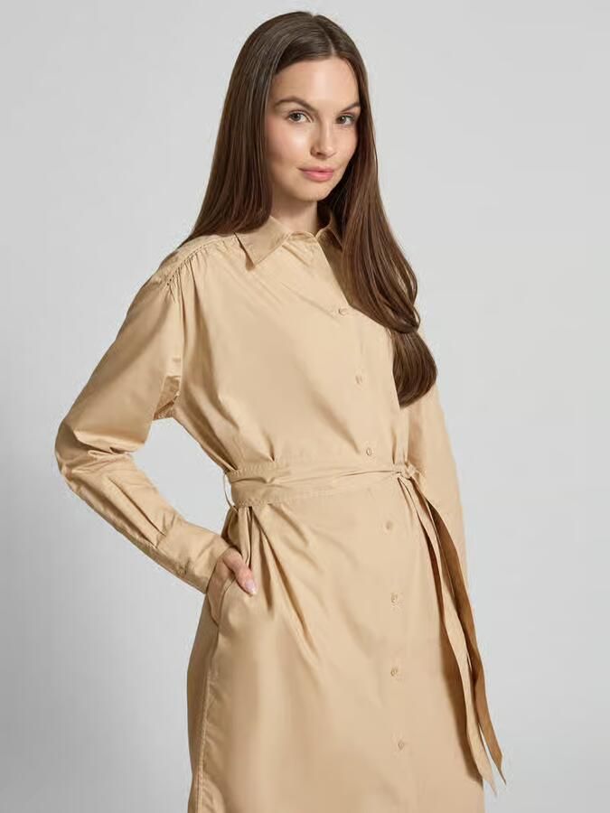 Boss Orange Knielange jurk met strikceintuur model 'Delegant' - Foto 2