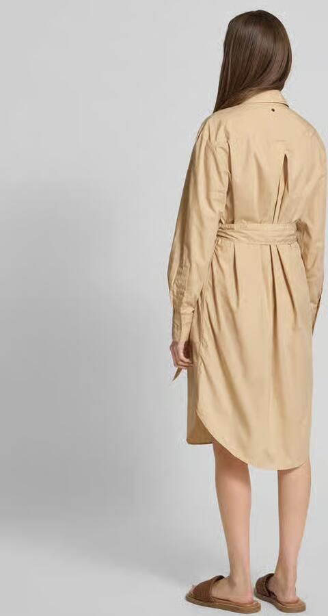 Boss Orange Knielange jurk met strikceintuur model 'Delegant' - Foto 9