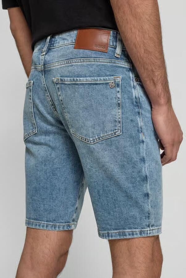 Boss Orange Korte regular fit jeans in used-look model 'Re.Maine'