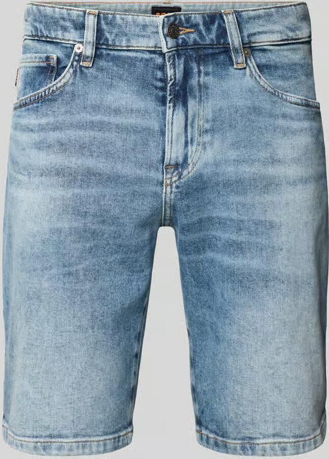 Boss Orange Korte regular fit jeans in used-look model 'Re.Maine'
