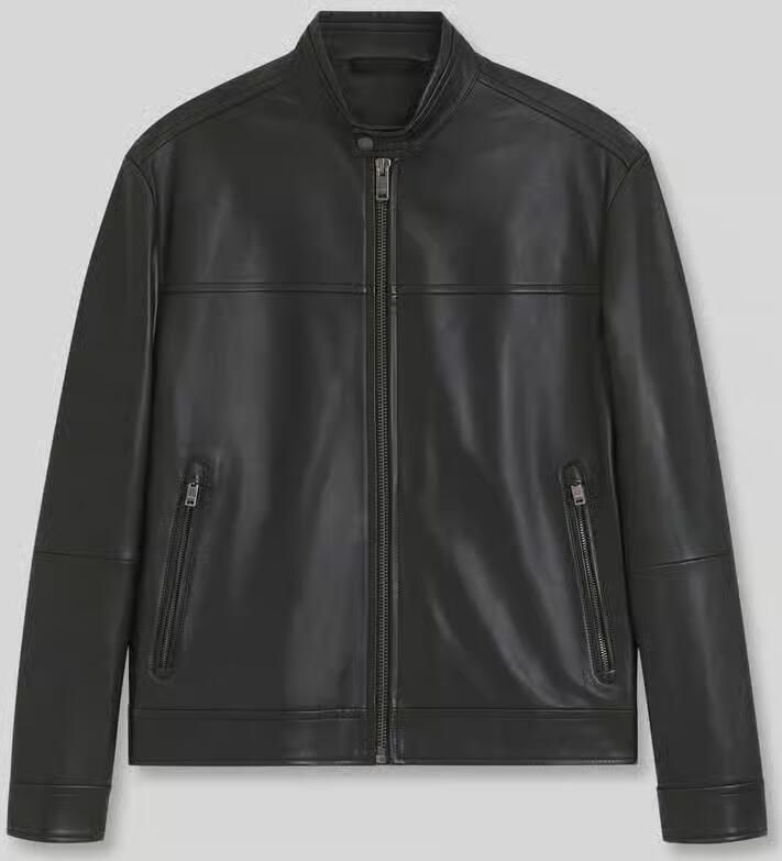Boss Orange Leren jacks model 'Joslay' met opstaande kraag - Foto 2