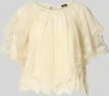 Boss Orange loose fit blouse met korte mouwen met semitransparante garnering model 'C_BENNEDY'