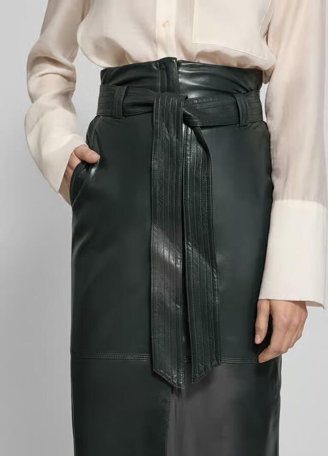 Boss Orange Nauwsluitende midirok met steekvakken opzij model 'VACARO' - Foto 2