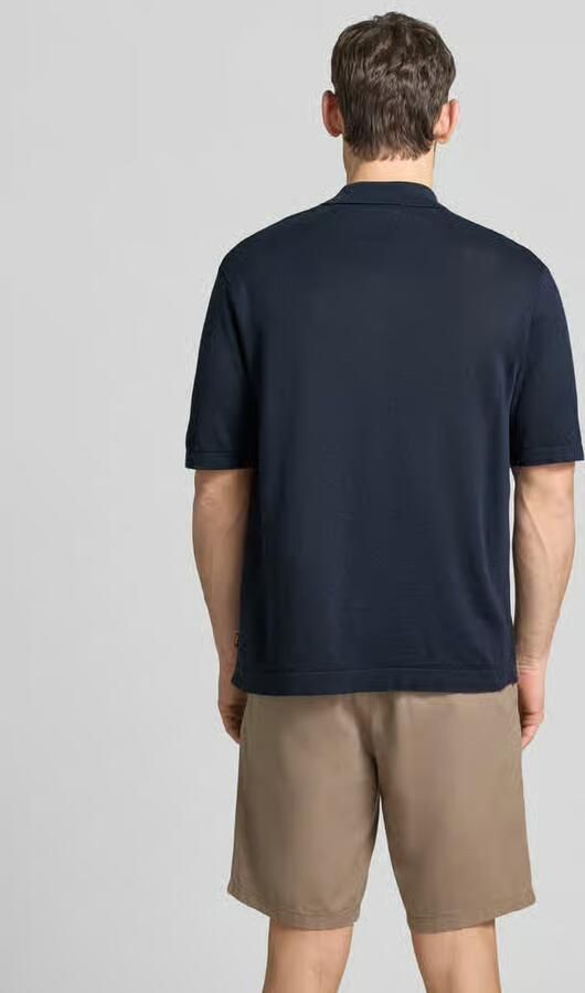 Boss Orange poloshirt van mix van katoen en linnen model 'AMICINO'