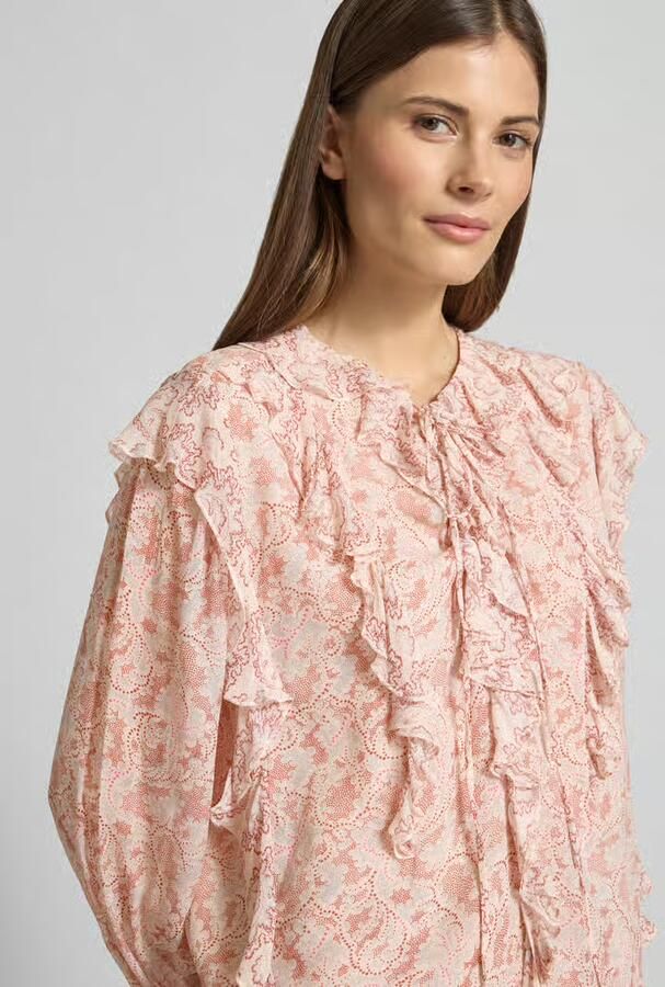 Boss Orange regular fit blouse met lange mouwen van chiffon model 'C_BORMA'