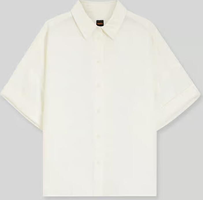 Boss Orange regular fit blouse van mix van linnen en viscose model 'BISENAS' - Foto 2