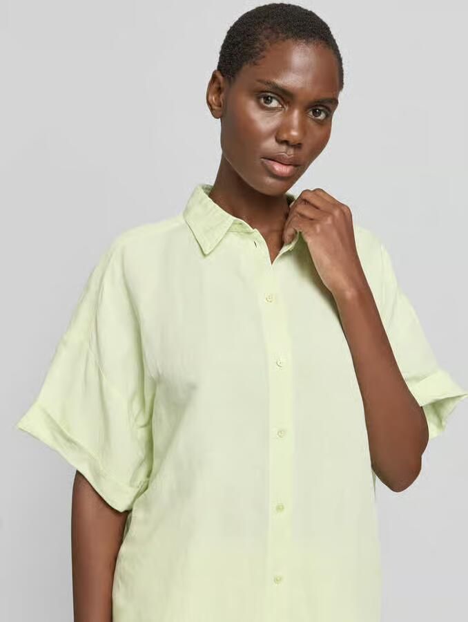 Boss Orange regular fit blouse van mix van linnen en viscose model 'BISENAS'