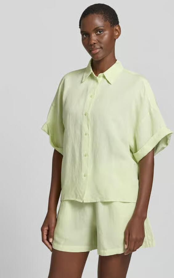 Boss Orange regular fit blouse van mix van linnen en viscose model 'BISENAS' - Foto 3