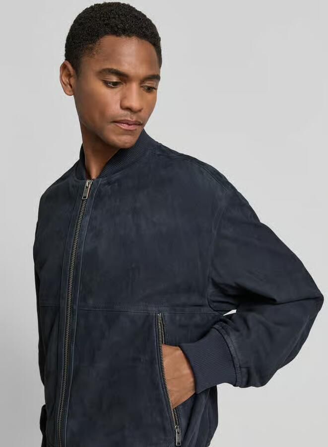 Boss Orange regular fit bomberjack van puur geitenleer model 'JONORVE'