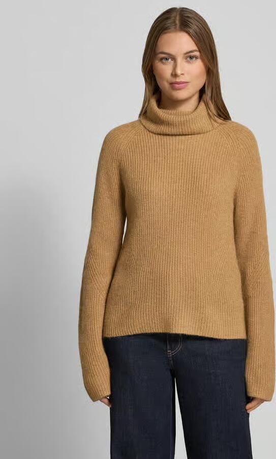 Boss Orange Gebreide trui Falodina Premium Damesmode met rolkraag materiaalmix met alpaca - Foto 3