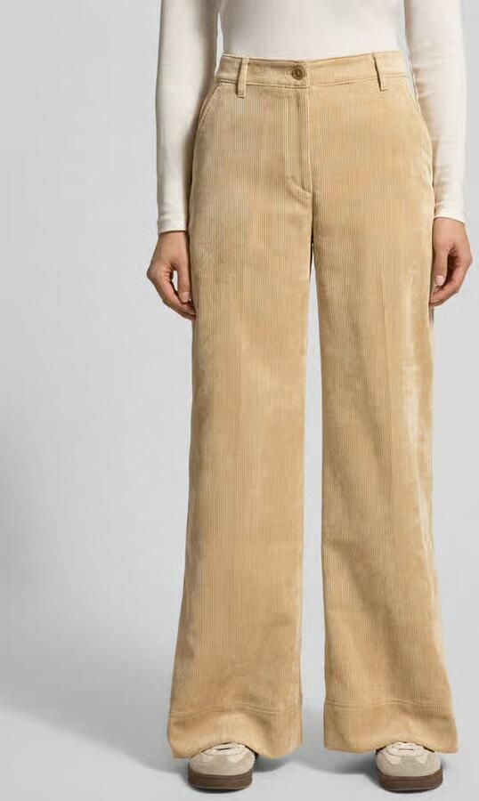Boss Orange Regular fit corduroy broek met riemlussen model 'C_TACODI' - Foto 2