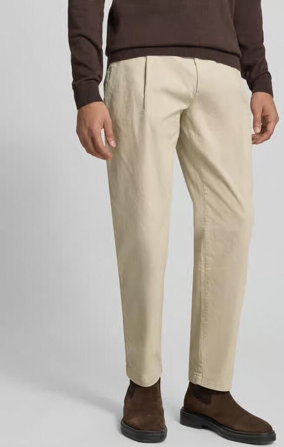 Boss Orange Regular fit corduroy broek van katoenmix model 'Pleated 3' - Foto 2