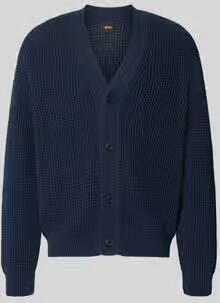 Boss Orange Regular fit gebreid jack van katoenmix model 'Andemo'