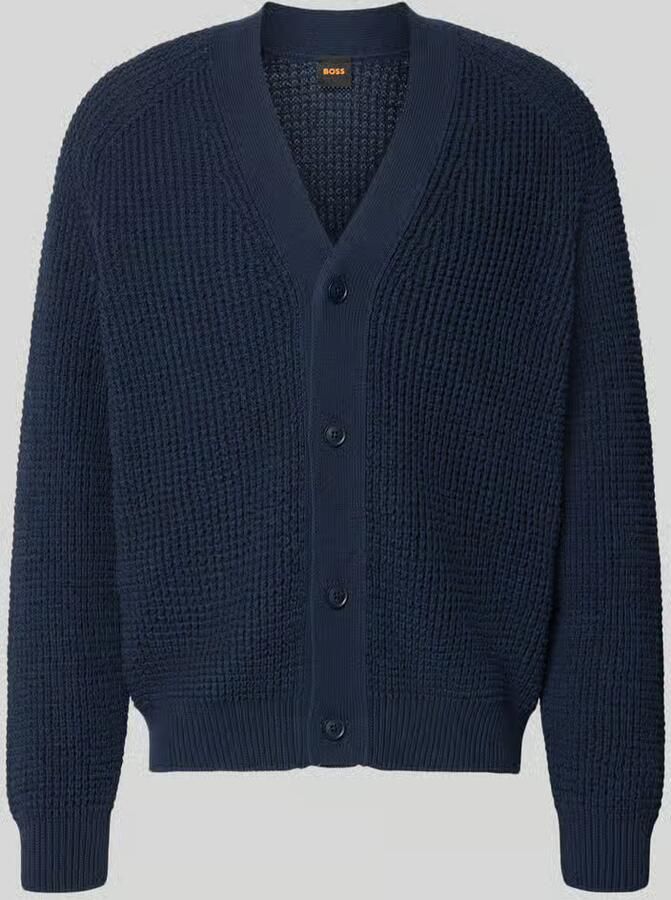 Boss Orange Regular fit gebreid jack van katoenmix model 'Andemo'