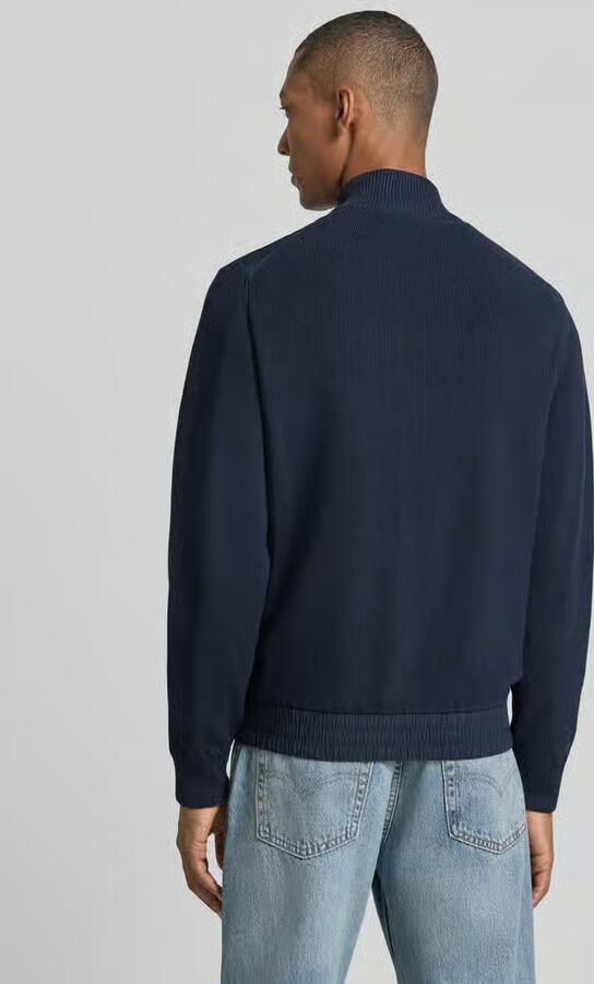 Boss Orange Regular fit gebreid jack van katoenmix model 'Kobello'