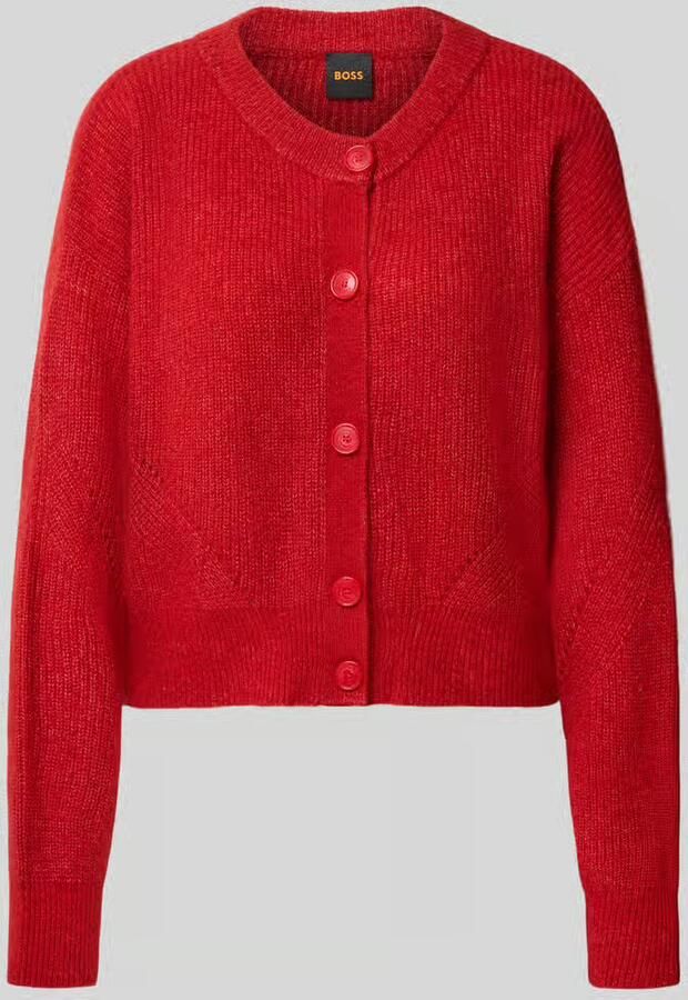 Boss Orange Regular fit gebreid jack van mix van alpaca en wol model 'C_Fernad'