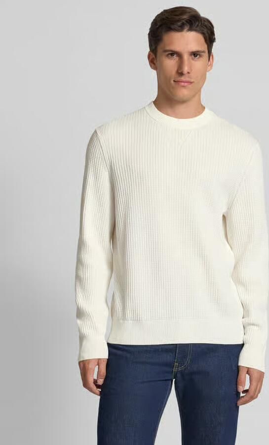 Boss Orange Regular fit gebreide pullover van katoenmix model 'APOKKO'