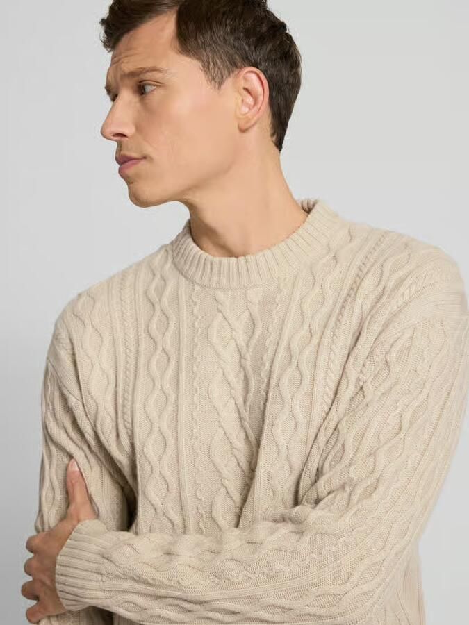 Boss Orange Regular fit gebreide pullover van pure scheerwol model 'KABLETO'
