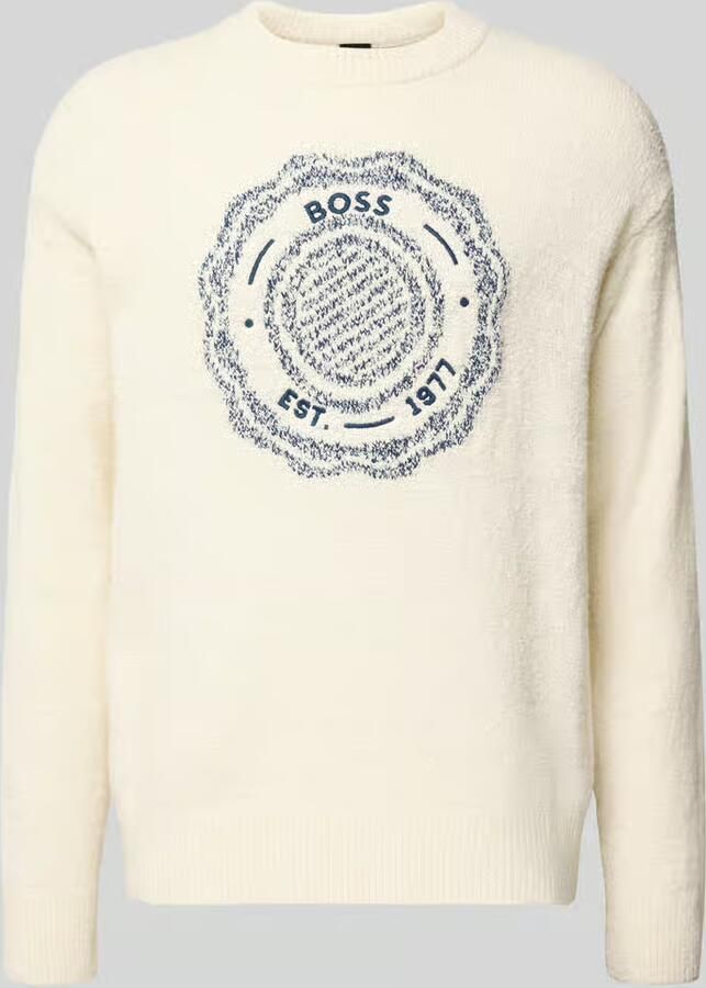 Boss Orange Regular fit gebreide pullover van wolmix model 'KERBERT'