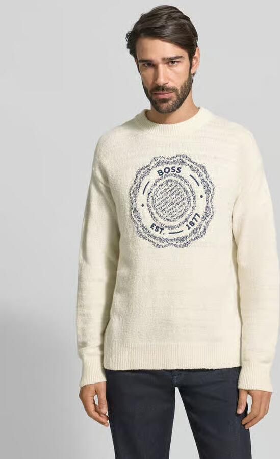 Boss Orange Regular fit gebreide pullover van wolmix model 'KERBERT' - Foto 3