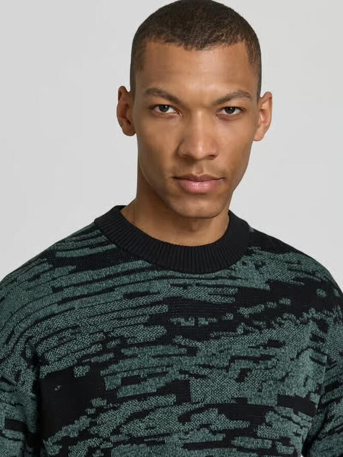 Boss Orange Regular Fit gebreide trui met grafisch jacquardpatroon model 'Andscape'
